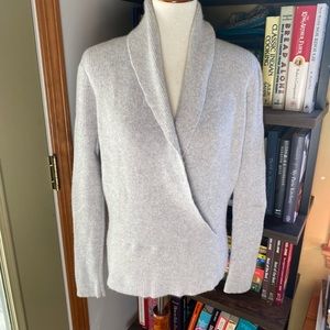 VGC 100% CASHMERE ANN TAYLOR WRAP SHAWL NECK SWEATER M